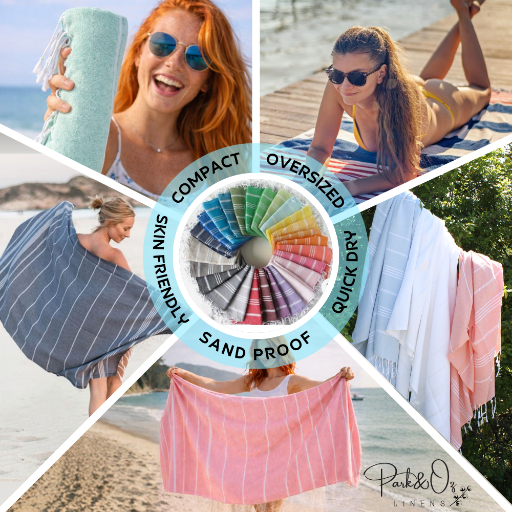 Turkish Cotton Beach Towel – Single, 72 × 40 in