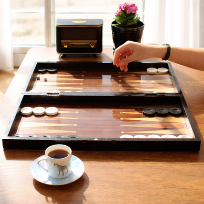 Turkish Backgammon & Checkers Set – Walnut, 19 in