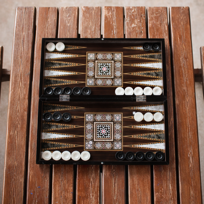 Turkish Backgammon & Checkers Set – Pearl, 19 in