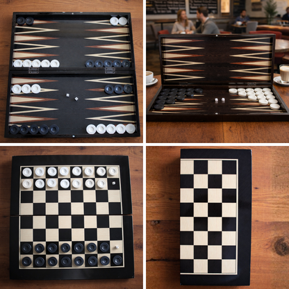 Turkish Backgammon & Checkers Set – Dark Wenge, 19 in