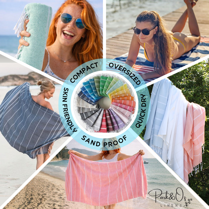 Turkish Cotton Beach Towels – 4-Pack, 72 × 40 in