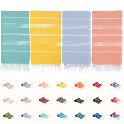 Turkish Cotton Beach Towels – 4-Pack, 72 × 40 in