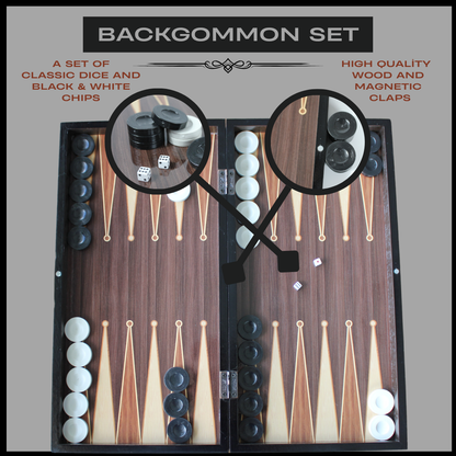 Turkish Backgammon & Checkers Set – Walnut, 19 in