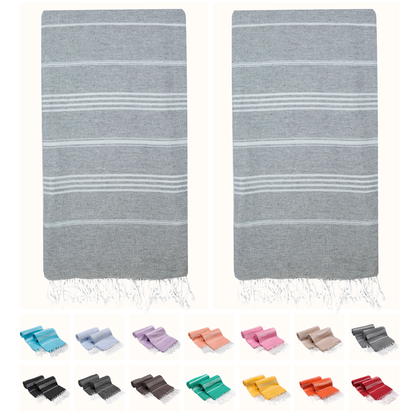 Turkish Cotton Beach Towels – 2-Pack, 72 × 40 in