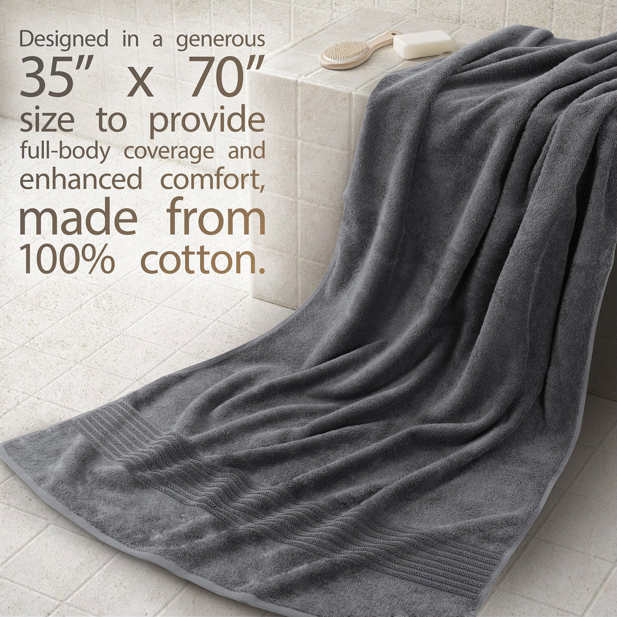 American Soft Linen Bekos 35x70 Inch Jumbo Bath Sheet Set of 2, Wholesale 100% Cotton Turkish Towel Set