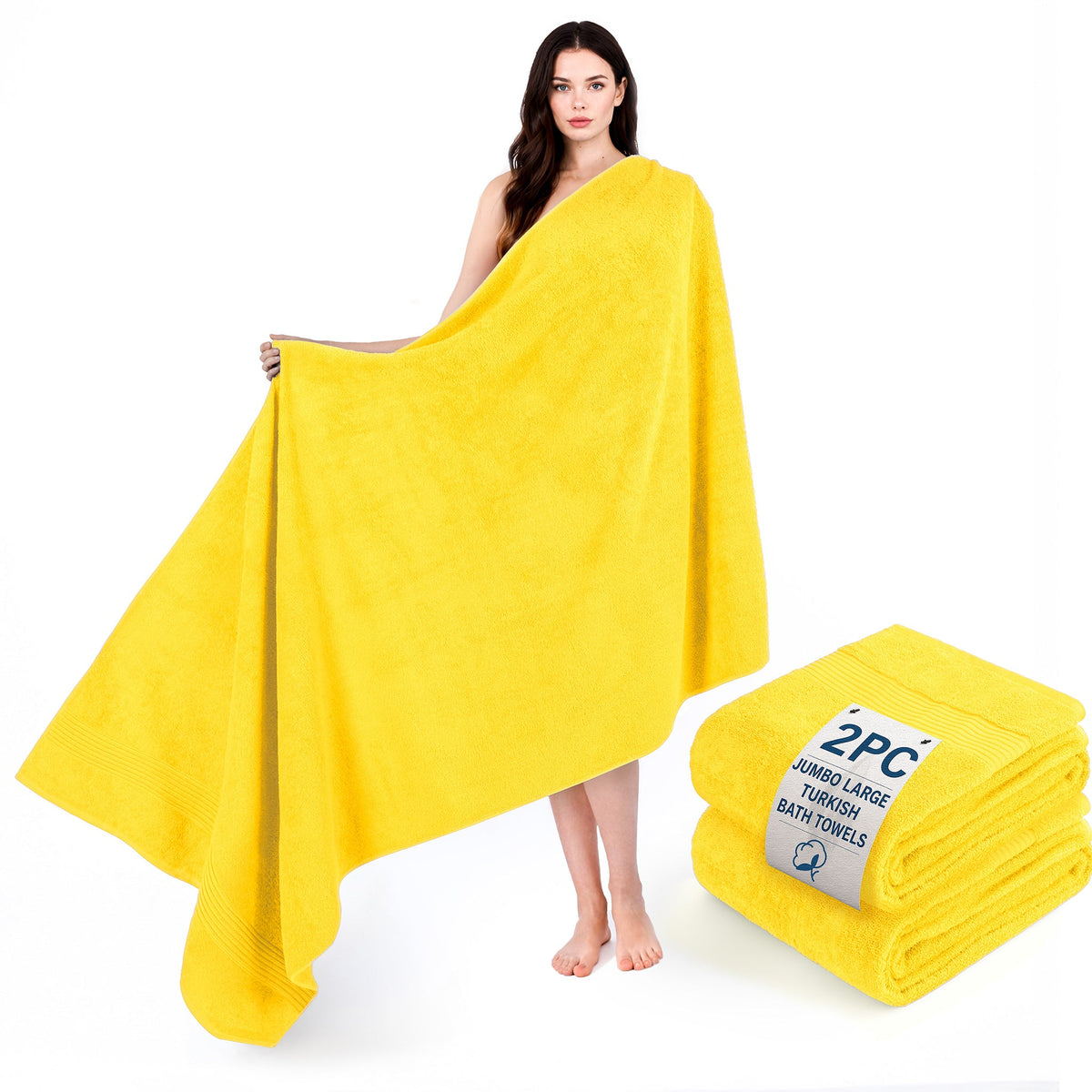 American Soft Linen Bekos 35x70 Inch Jumbo Bath Sheet Set of 2, Wholesale 100% Cotton Turkish Towel Set