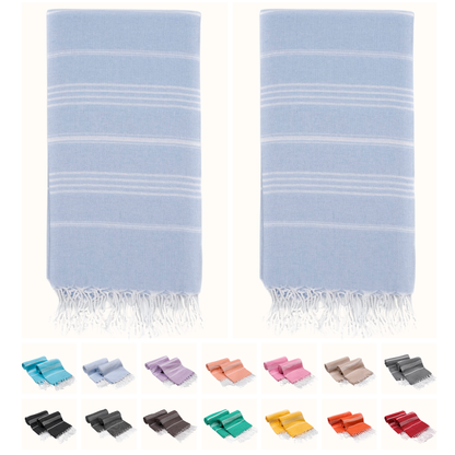 Turkish Cotton Beach Towels – 2-Pack, 72 × 40 in