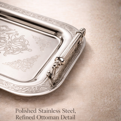 Stackable Stainless Steel Serving Trays – Set of 2, 14.5 × 9.8 in