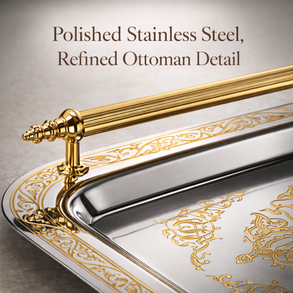 Stackable Stainless Steel Serving Trays – Set of 2, 14.5 × 9.8 in