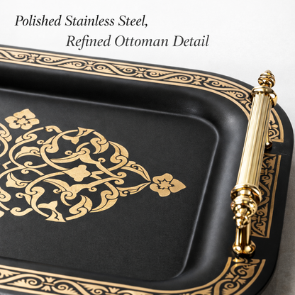 Stackable Stainless Steel Serving Trays – Set of 2, 14.5 × 9.8 in