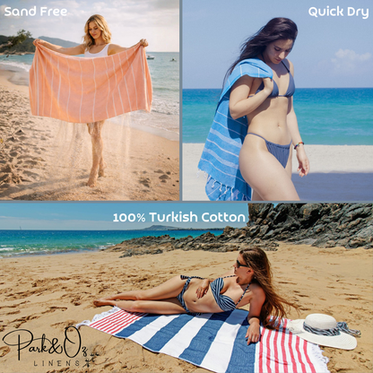 Turkish Cotton Beach Towels – 4-Pack, 72 × 40 in