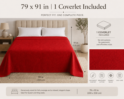 Turkish Cotton Coverlet – White, 79 × 91 in