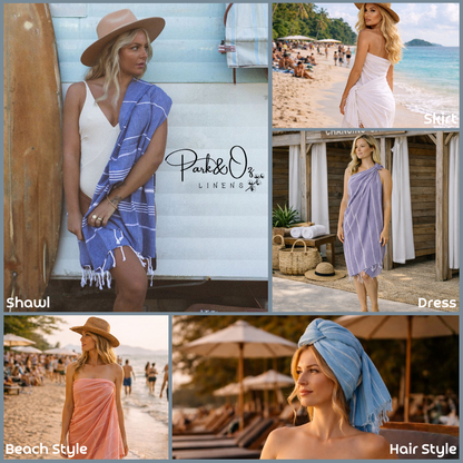 Turkish Cotton Beach Towels – 4-Pack, 72 × 40 in