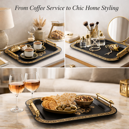 Stackable Stainless Steel Serving Trays – Set of 2, 14.5 × 9.8 in
