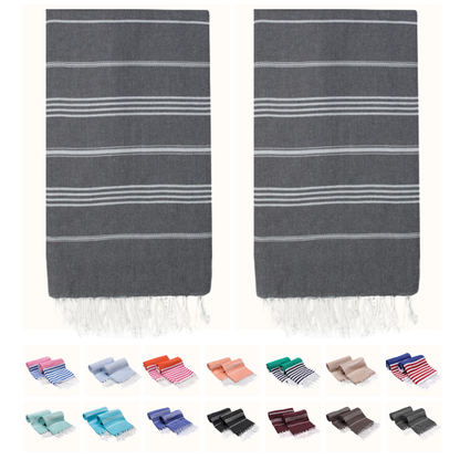 Turkish Cotton Beach Towels – 2-Pack, 72 × 40 in
