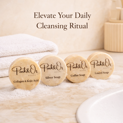 PARK & OZ Turkish Cleansing Bar Collection – Collagen, Coffee, Laurel & Silver Water