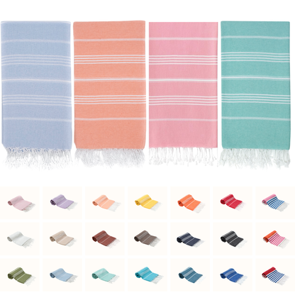 Turkish Cotton Beach Towels – 4-Pack, 72 × 40 in