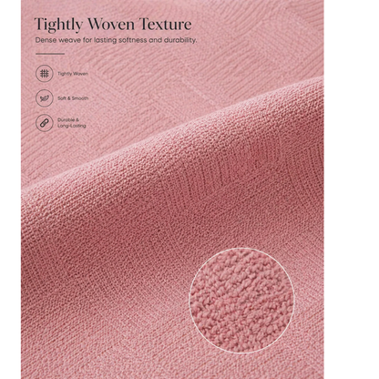 Turkish Cotton Coverlet – Soft Salmon, 79 × 91 in