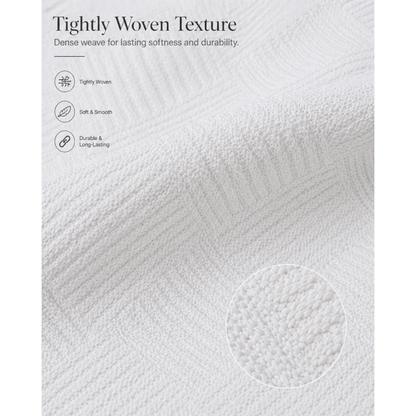 Turkish Cotton Coverlet – White, 79 × 91 in