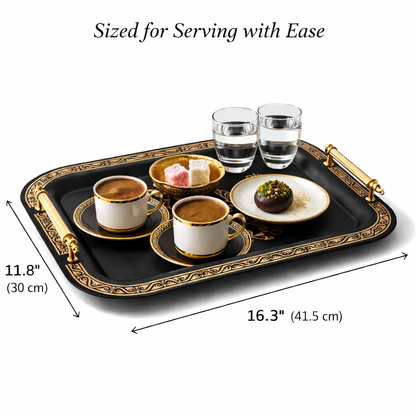 Stackable Stainless Steel Serving Trays – Set of 2, 14.5 × 9.8 in