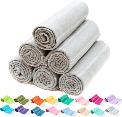 Turkish Cotton Beach Towels – 6-Pack, 72 × 40 in