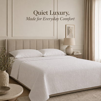 Turkish Cotton Coverlet – Soft Salmon, 79 × 91 in