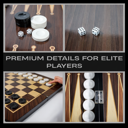 Turkish Backgammon & Checkers Set – Walnut, 19 in
