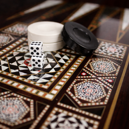 Turkish Backgammon & Checkers Set – Pearl, 19 in