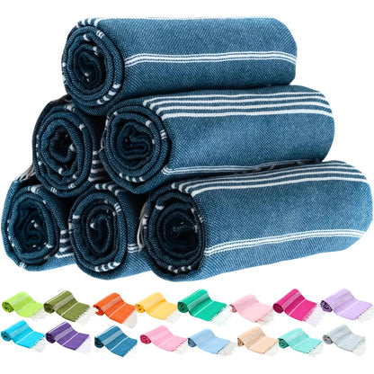 Turkish Cotton Beach Towels – 6-Pack, 72 × 40 in