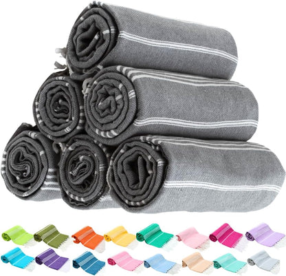 Turkish Cotton Beach Towels – 6-Pack, 72 × 40 in