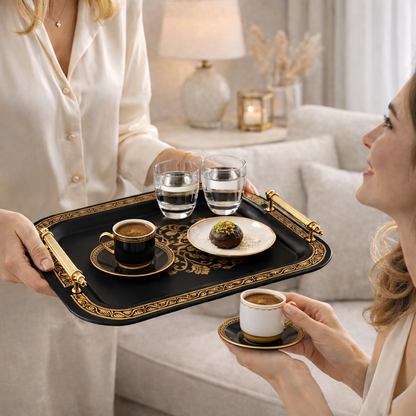 Stackable Stainless Steel Serving Trays – Set of 2, 14.5 × 9.8 in