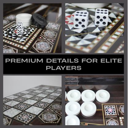 Turkish Backgammon & Checkers Set – Pearl, 19 in