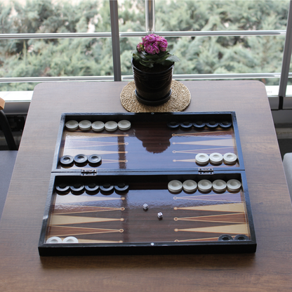 Turkish Backgammon & Checkers Set – Walnut, 19 in