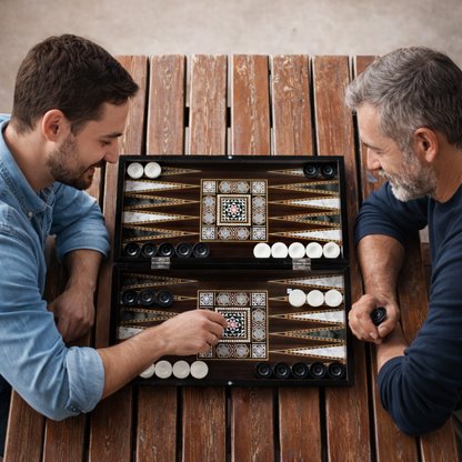 Turkish Backgammon & Checkers Set – Pearl, 19 in