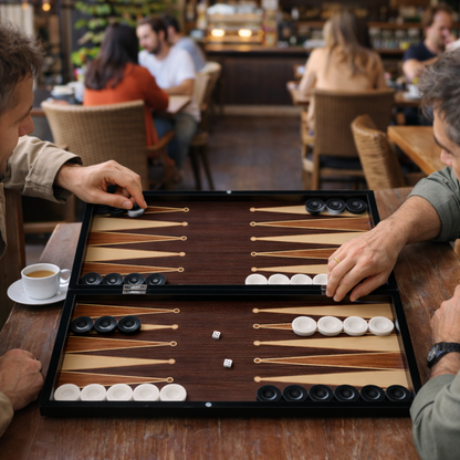 Turkish Backgammon & Checkers Set – Walnut, 19 in