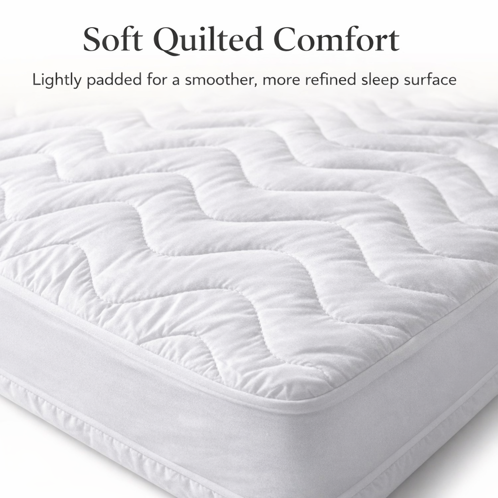 PARK & OZ Quilted Waterproof Mattress Protector,Premium Fitted Mattress Pad Cover, Noiseless Breathable Surface, Deep Pocket, Machine Washable (KING)