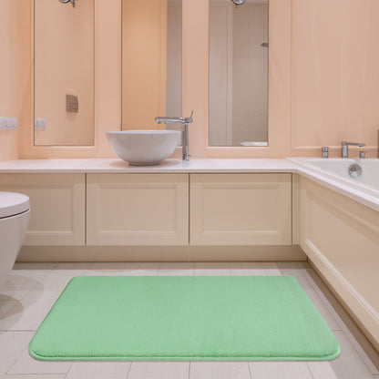 American Soft Linen Fluffy Foamed Bath Rug, 21x32 inches Bath Rugs for Bathroom, 100% Polyester Upper Fluffy Surface and Grip Enhanced Base - 18 Set Case Pack