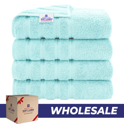 4 Piece 100% Cotton Turkish Bath Towels - 8 Set Case Pack
