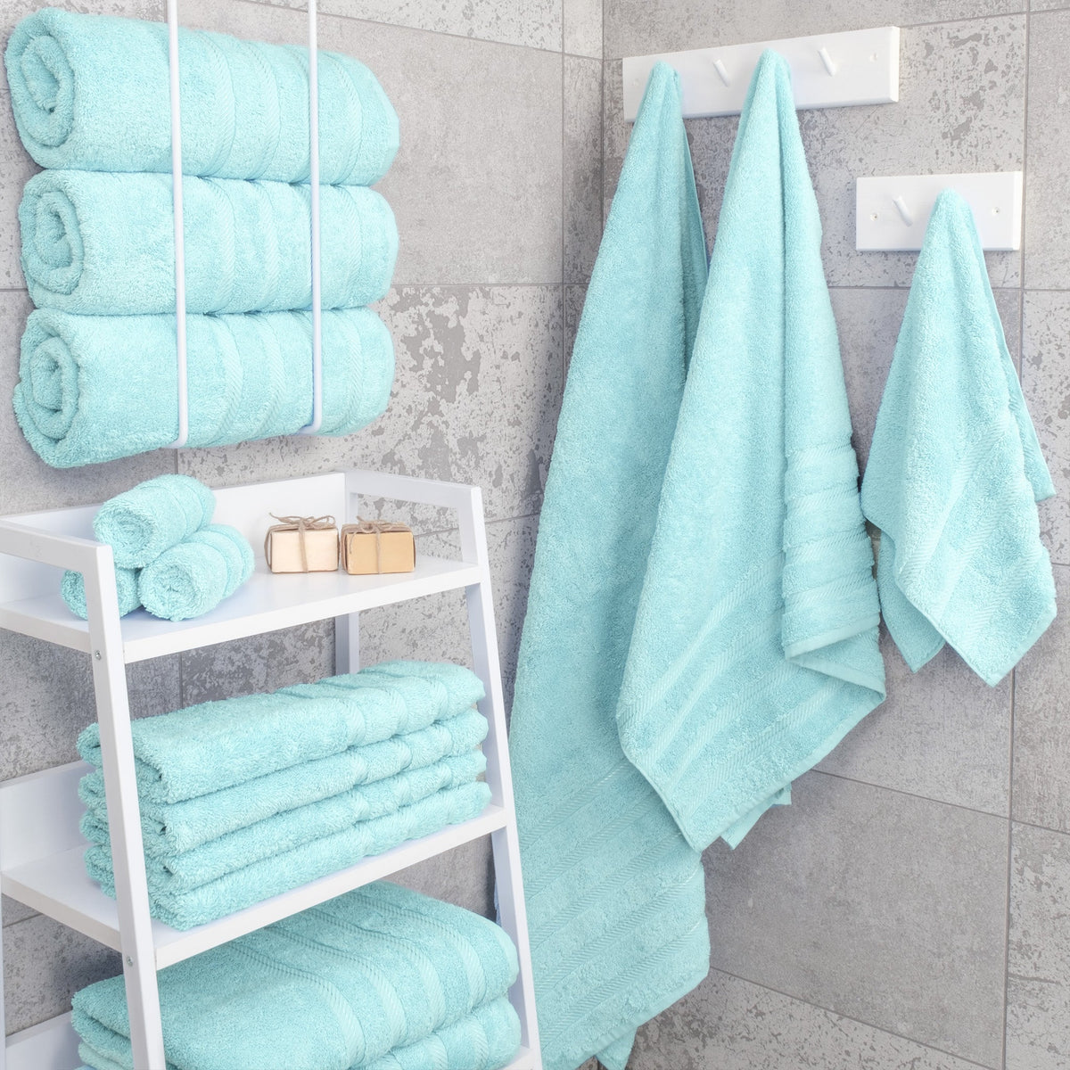 4 Piece 100% Cotton Turkish Bath Towels - 8 Set Case Pack