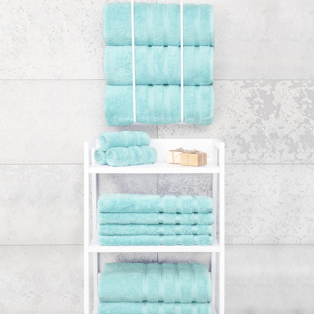 4 Piece 100% Cotton Turkish Bath Towels - 8 Set Case Pack