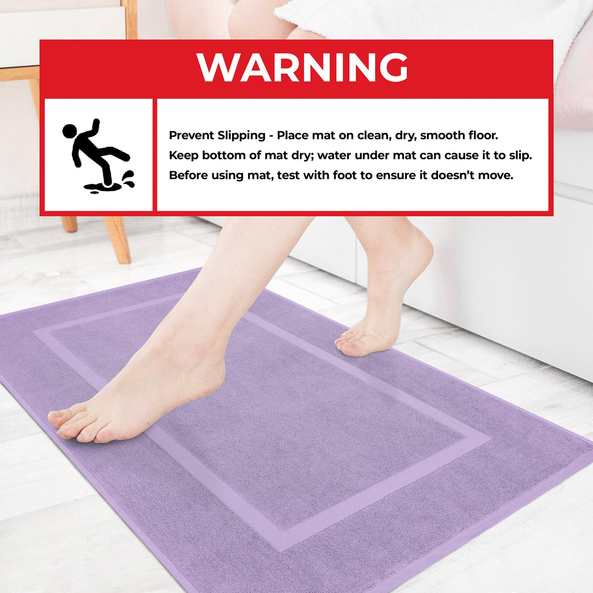 American Soft Linen Bekos 100% Cotton Bath Mat Set, 2 Piece 20x34 inches Wholesale Bath Rugs for Bathroom