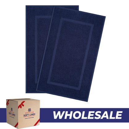 American Soft Linen Bekos 100% Cotton Bath Mat Set, 2 Piece 20x34 inches Wholesale Bath Rugs for Bathroom