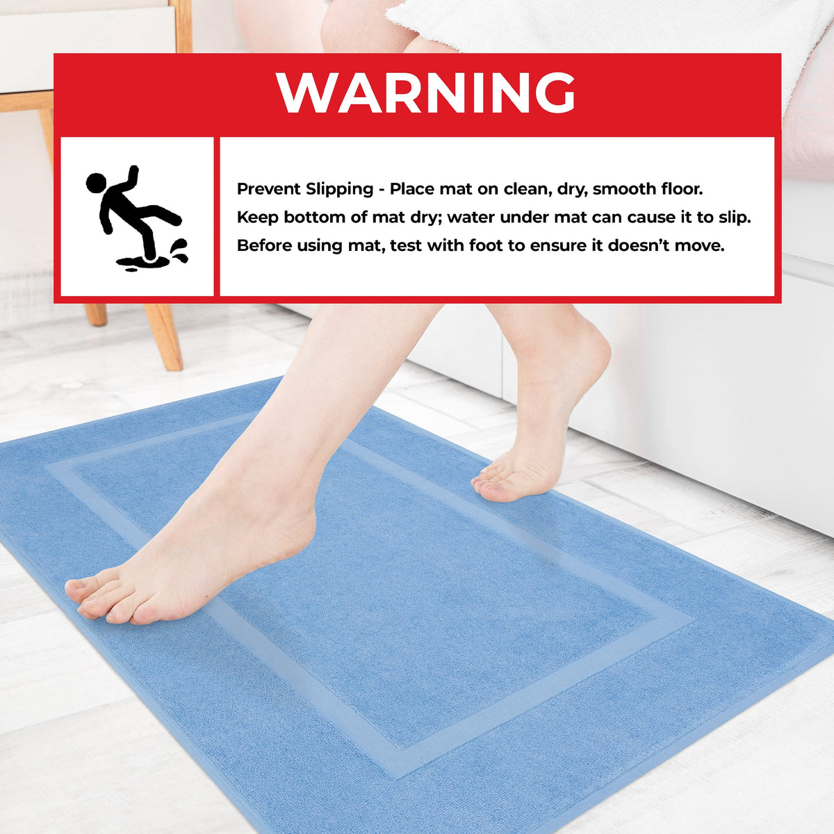American Soft Linen Bekos 100% Cotton Bath Mat Set, 2 Piece 20x34 inches Wholesale Bath Rugs for Bathroom
