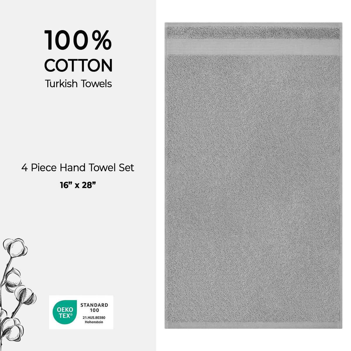 American Soft Linen Bekos 100% Cotton Turkish 4-Piece Hand Towel Sets, Wholesale Luxury Hand Towels