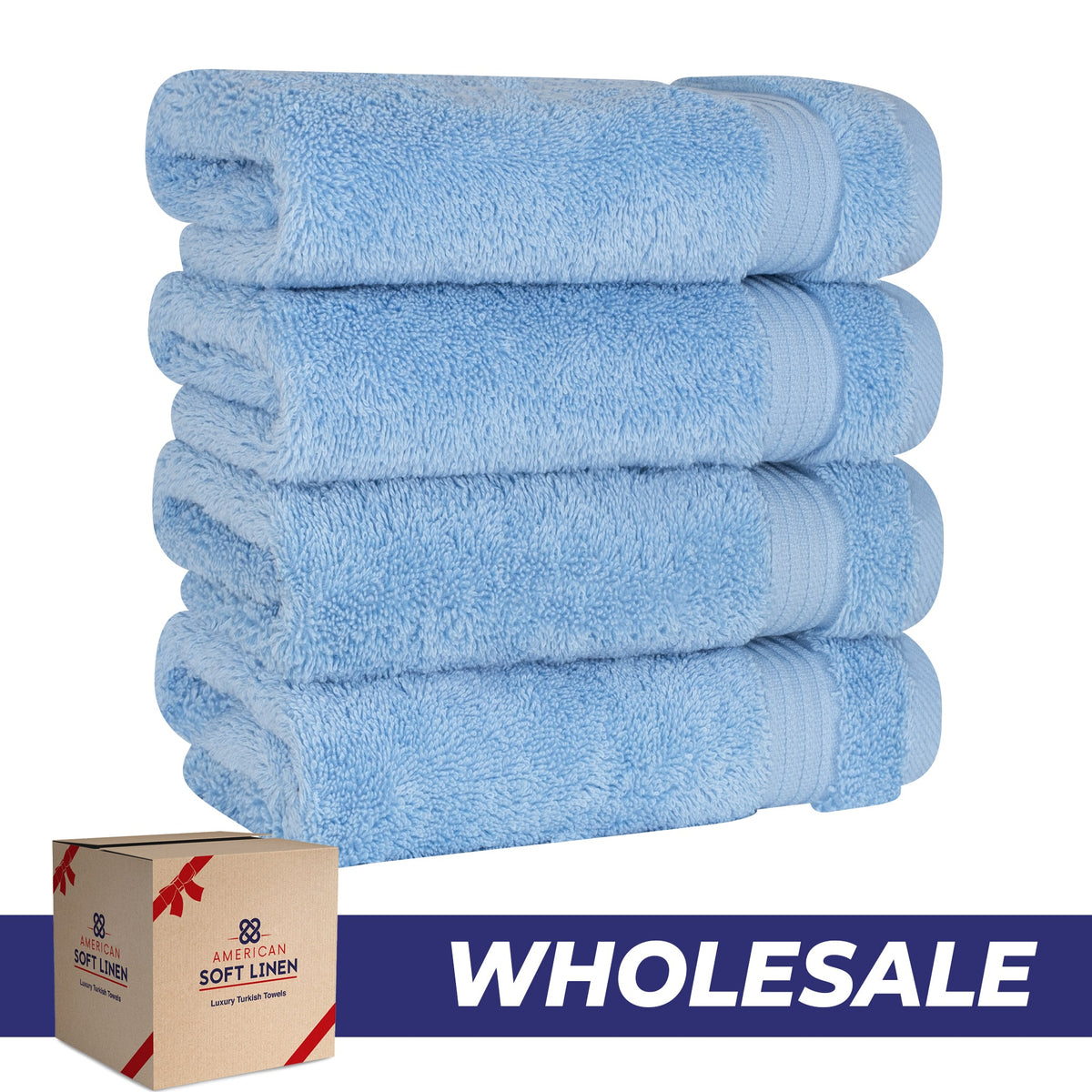 American Soft Linen Bekos 100% Cotton Turkish 4-Piece Hand Towel Sets, Wholesale Luxury Hand Towels