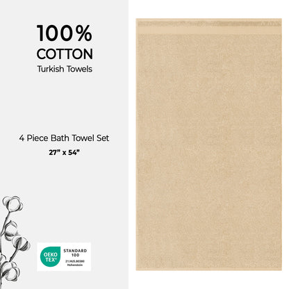 American Soft Linen Bekos 100% Cotton Turkish 4-Piece Bath Towel Sets, Wholesale Luxury Bath Towels