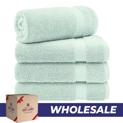 American Soft Linen Bekos 100% Cotton Turkish 4-Piece Bath Towel Sets, Wholesale Luxury Bath Towels