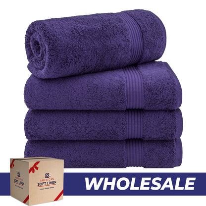 American Soft Linen Bekos 100% Cotton Turkish 4-Piece Bath Towel Sets, Wholesale Luxury Bath Towels
