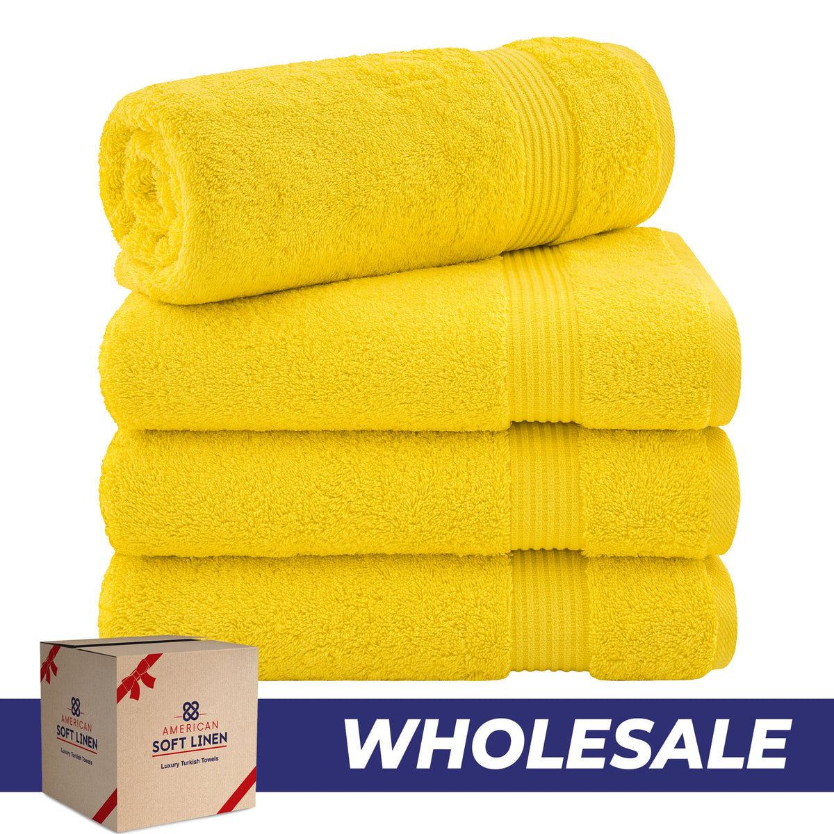 American Soft Linen Bekos 100% Cotton Turkish 4-Piece Bath Towel Sets, Wholesale Luxury Bath Towels