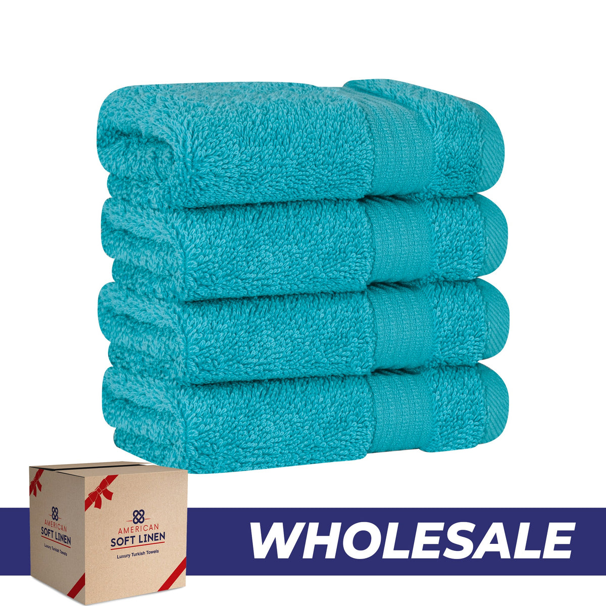 American Soft Linen Bekos 100% Cotton Turkish 4-Piece Washcloth Towel Sets, Wholesale Luxury Towels